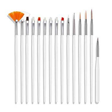 Imagem de 15pcs Kit de Pincéis para Unhas Dicas Arte Pincel Construtor Conjunto Canetas Pintura Design Ferramenta Unha Profissional Salão Casa DIY