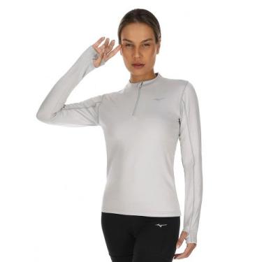Imagem de Camiseta Manga Longa Feminina Mizuno Termica, Cinza, M