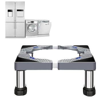 Imagem de Base de suporte de arruela 28 de largura universal com pedestal de 12 pés resistentes para máquina de lavar secadoras geladeira com altura ajustável, cinza 4 pés - 10 cm