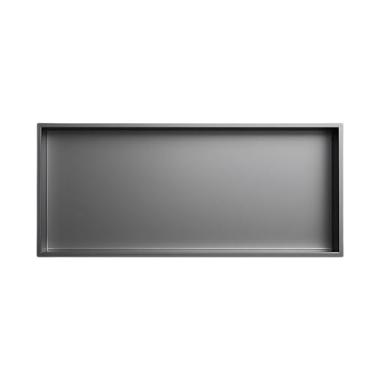 Imagem de Nicho de chuveiro de aço inoxidável 304 - caixa de armazenamento embutida à prova d'água, sem necessidade de azulejo, recesso de parede cinza para melhoria do banheiro (92 x 32 x 12,5 cm)