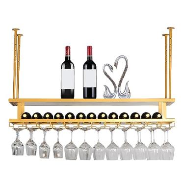 Imagem de Suporte de cabide de taça de vinho, suporte ajustável para taças de champanhe com parafusos, taça de vinho - rack de exibição de garrafa de vinho, para cozinha, adega e bar