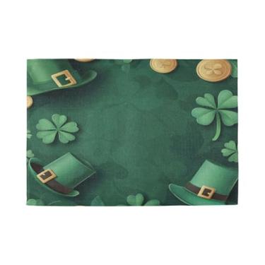 Imagem de Burbuja Jogo americano de chapéu de São Patrício, conjunto de 4, tapetes de mesa laváveis antiderrapantes, resistentes ao calor, para cozinha, mesa de jantar, ambientes internos e externos