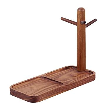 Imagem de Suporte de joias organizador de joias Suporte de armazenamento de chaves de entrada de nogueira rack de joias cabide de chaves colar pulseira anel relógio rack de armazenamento exibição de joias (cor