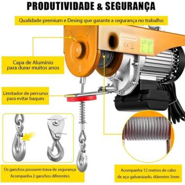 Imagem de Talha Elétrica 150 a 300kg ou 400 a 800kg 12m 220V com Controle Remoto
