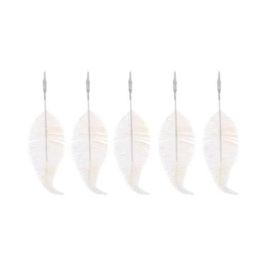 Imagem de Clipe De Folhas Artificiais Com Glitter 5 Peças Enfeites Para Árvore D