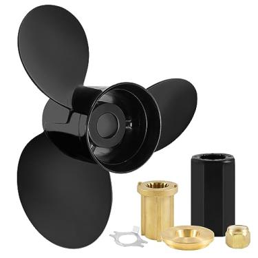 Imagem de YOUNG PROPS Hélice de barco de popa de alumínio de substituição OEM #3817468 para motores de popa Volvo Penta SX Sterndrives 130-300HP 3 lâminas 19 estrias dente direito