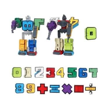 Imagem de Blocos De Montar DIY Para Crianças, 15 Peças, Figuras De Robôs Transfo