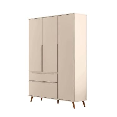 Imagem de Guarda-roupa Infantil 133cm com 3 Portas e 2 Gavetas Mdf Melinda Off White