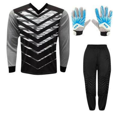 Imagem de Kit Goleiro Infantil Camisa Roma + Calça TRB + Luva DRB-Unissex