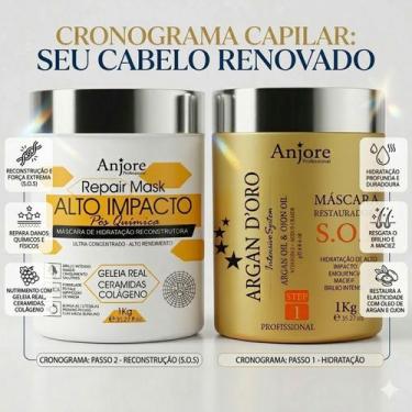 Imagem de Kit Cronograma Capilar 2kg Anjore Hidratação S.O.S e Reconstrução de A