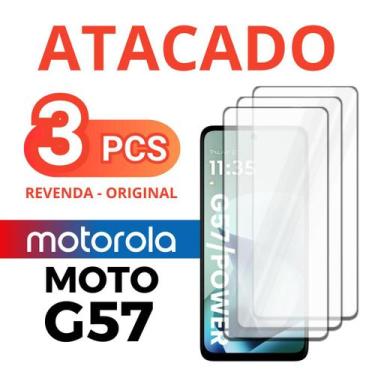 Imagem de Kit 3 Películas De Vidro 3D Para Moto G57 / Power - Película Atacado M
