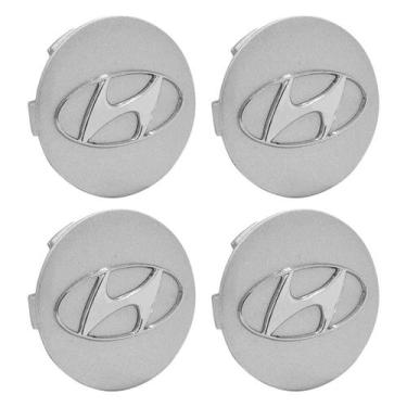 Imagem de Jogo Calotinha 56mm Centro de Roda KRMAI Hyundai Creta Prata - GFM