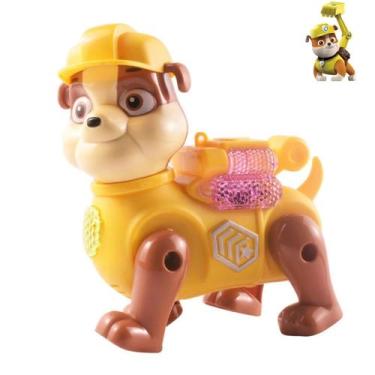 Imagem de brinquedo infantil Cachorro Patrulha Canina Rubble que Anda, Tem Som e