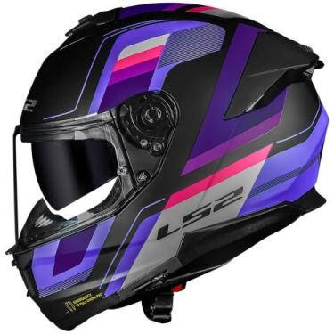 Imagem de Capacete LS2 Stream II FF808 Vintage, Preto/Roxo, 62