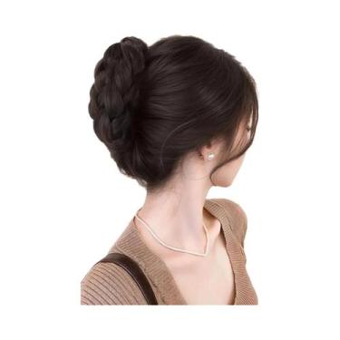 Imagem de Acessório De Cabelo Feminino: Coque Trançado Volumoso Com Presilha Par