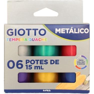 Imagem de Tinta Guache 015ML Giotto 6 Cores Metalicas - Canson