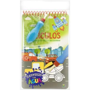 Imagem de Livro Infantil Surpresas Pinta Com Agua Veiculos - Todo Livro