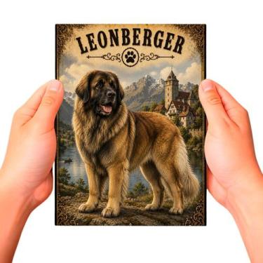 Imagem de Placa Decorativa Leonberger Cachorro Pet MDF - Gil Festa Kids Decoraçõ