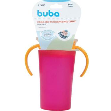 Imagem de Copo de Treinamento BUBA 360 com Alça - 260ML Rosa 7546