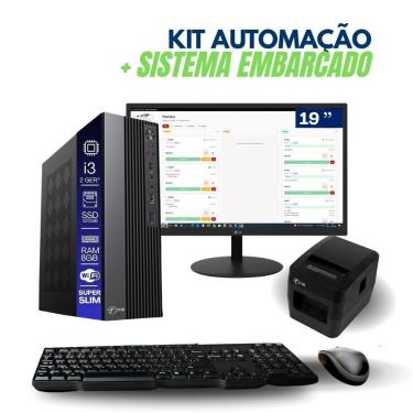 Imagem de Computador PDV com Impressora e Monitor 19" Core I3 Sistema TOB Food Embarcado sem Mensalidades 8GB SSD 120GB