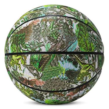 Imagem de MINDCOLLISION Bola de basquete grafiti, couro macio durável, para crianças, adolescentes, iniciantes, tamanhos 7 e 5, selva nº 5