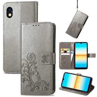 Imagem de YUNCHAO Caixa de telefone For Sony Xperia Ace III Four-leaf Clasp Embossed Buckle Leather Phone Case capa para celular