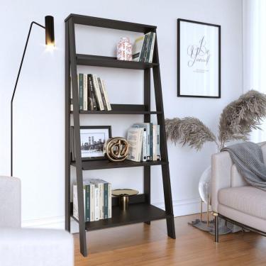 Imagem de Estante para Livros Escada 4 Prateleiras Tok Yescasa Preto Fosco