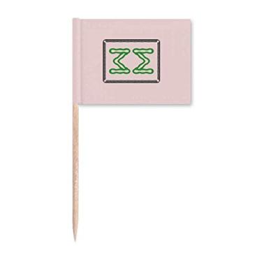 Imagem de Mahjong Bamboo Bar 8 Azulejos Padrão Palito Bandeiras Marcador Decoração de Festa