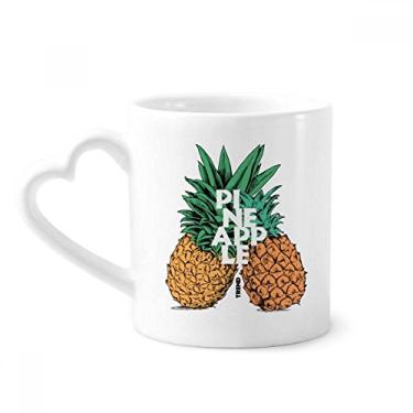 Imagem de Abacaxi Trend Casal Caneca de Frutas Tropicais Café Cerâmica Copo de Coração de Vidro