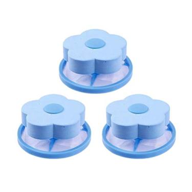 Imagem de Healifty 3Pcs Coletor de Fiapos para Máquina de Lavar Roupa Armadilha de Fiapos Flutuante Saco de Malha de Fiapos Reutilizável ( Azul e rosa)
