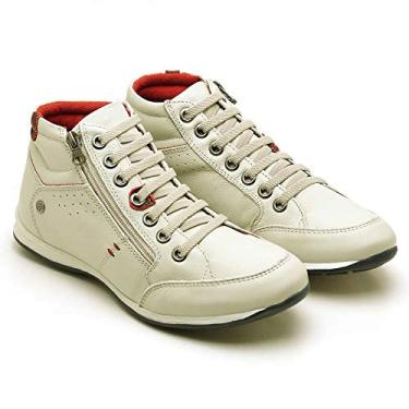 Imagem de Sapatênis Masculino Couro Legítimo Comfort 1005 Cor:Branco;Tamanho:42