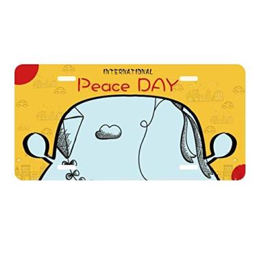 Imagem de DIYthinker Placa de identificação geométrica simples pintada à mão com padrão de pipa para decoração de carro, dia da paz