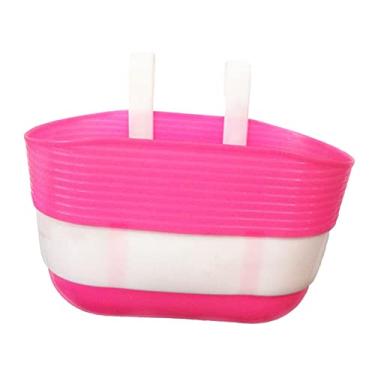 Imagem de UGPLM Cesta de bicicleta infantil Cesta de bicicleta infantil transportadora Cesta de guidão para compras de ciclismo, ROSA