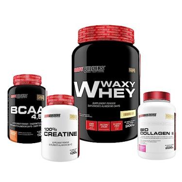 Imagem de Kit Waxy Whey Protein 900g + BCAA 4.5 100g + Creatina 100g + Bio Collagen 200g - Bodybuilders (Baunilha)