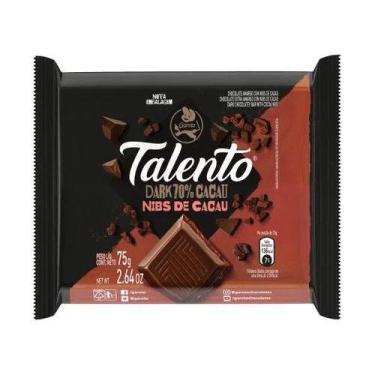 Imagem de Chocolate Amargo 70% Dark Nibs De Cacau Talento 75G - Garoto
