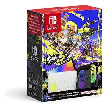 Imagem de Nintendo Switch Oled 64gb Splatoon 3 Edition Especial Com Nota Switch