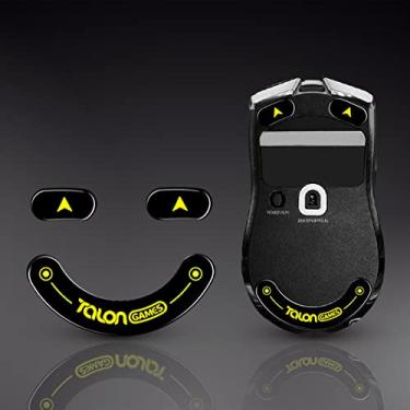 Imagem de TALONGAMES Bordas curvadas ultra fortes de vidro para mouse patins compatíveis com Razer Viper V2 Pro Gaming Mouse substituição de pés, sola supersuave, deslizante rápido e durável (preto)