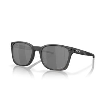 Imagem de Oakley Óculos de sol masculino com armação transparente polida, lentes de safira Prizm, 55 mm, Tartaruga preta fosca, Large