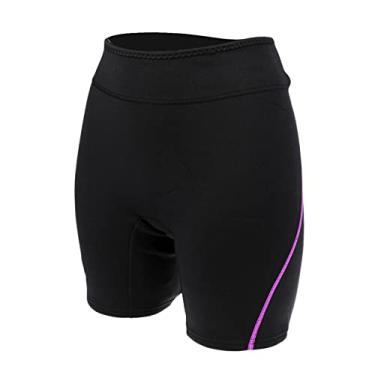 Imagem de Tachiuwa Bermuda masculina feminina de neoprene de 1,5 mm para natação, surfe, mergulho – roxo para mulheres, G