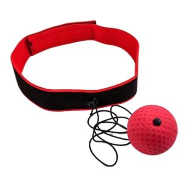 Imagem de Colaxi Conjunto de faixa de cabeça para bola de reflexo de boxe, bola de perfuração de reflexo, treinamento de perfuração, bola de boxe de velocidade na, vermelho preto