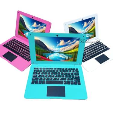 Imagem de Computador portátil Mini Quad Core de 10 polegadas alimentado por Android 12 Netbook 64GB pequeno computador com webcam WiFi Bluetooth, mouse carregador incluído, adequado para crianças e estudantes,