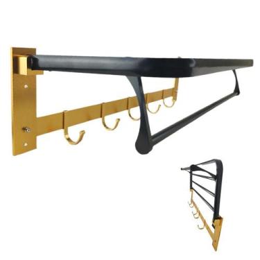 Imagem de Toalheiro Varal Porta Toalha Roupa Prateleira Gancho Lavanderia Banhei