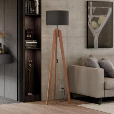 Imagem de Luminária Roma c/ Cúpula Preta em Tecido Brugges Acetinado - UniDecor,