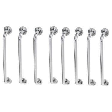 Imagem de Alça de Apoio Inox Barra 60cm Kit 8 Unidades Acessibilidade Criança Id