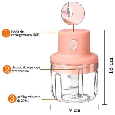 Imagem de Mini Processador Elétrico à Prova Dágua pratico portatil usb bivolt - 