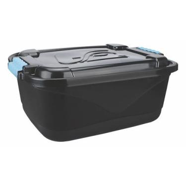 Imagem de Caixas Organizadoras Plásticas Reforçada 34 Lts - Com Travas cor Preto