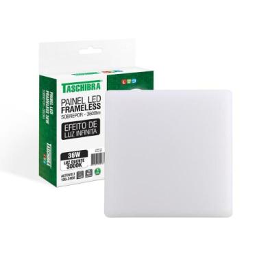 Imagem de Painel de Led Taschibra Frameless Quadrado Sobrepor 36W Bivolt, 3000K 