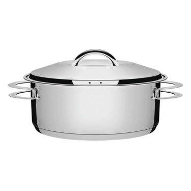 Imagem de Caçarola Tramontina Solar Rasa Em Aço Inox Fundo Triplo Com Tampa E Alças 28 Cm 7,1 L Tramontina