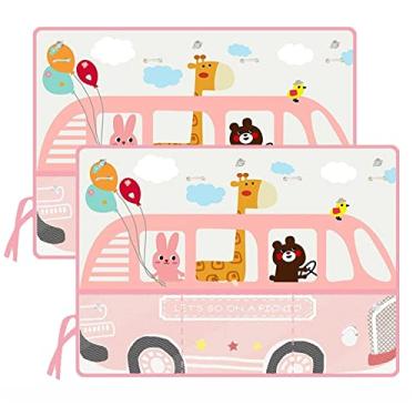 Imagem de Protetor solar de carro para bebês e crianças, pacote com 2 protetores de cortina de janela lateral do carro, protege contra o brilho do sol, raios UV, brilho do interior do carro, bloqueador solar (Rosa)