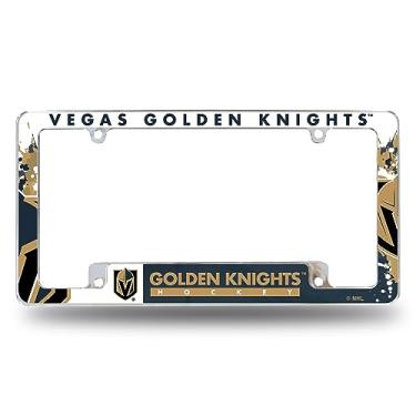 Imagem de Rico Industries Moldura de placa de carro automotiva NHL Vegas Golden Knights Primário 30,48 cm x 15,24 cm cromada para carro/caminhão/SUV
